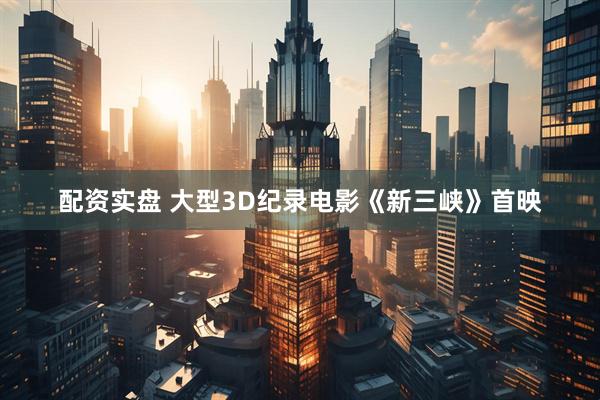 配资实盘 大型3D纪录电影《新三峡》首映